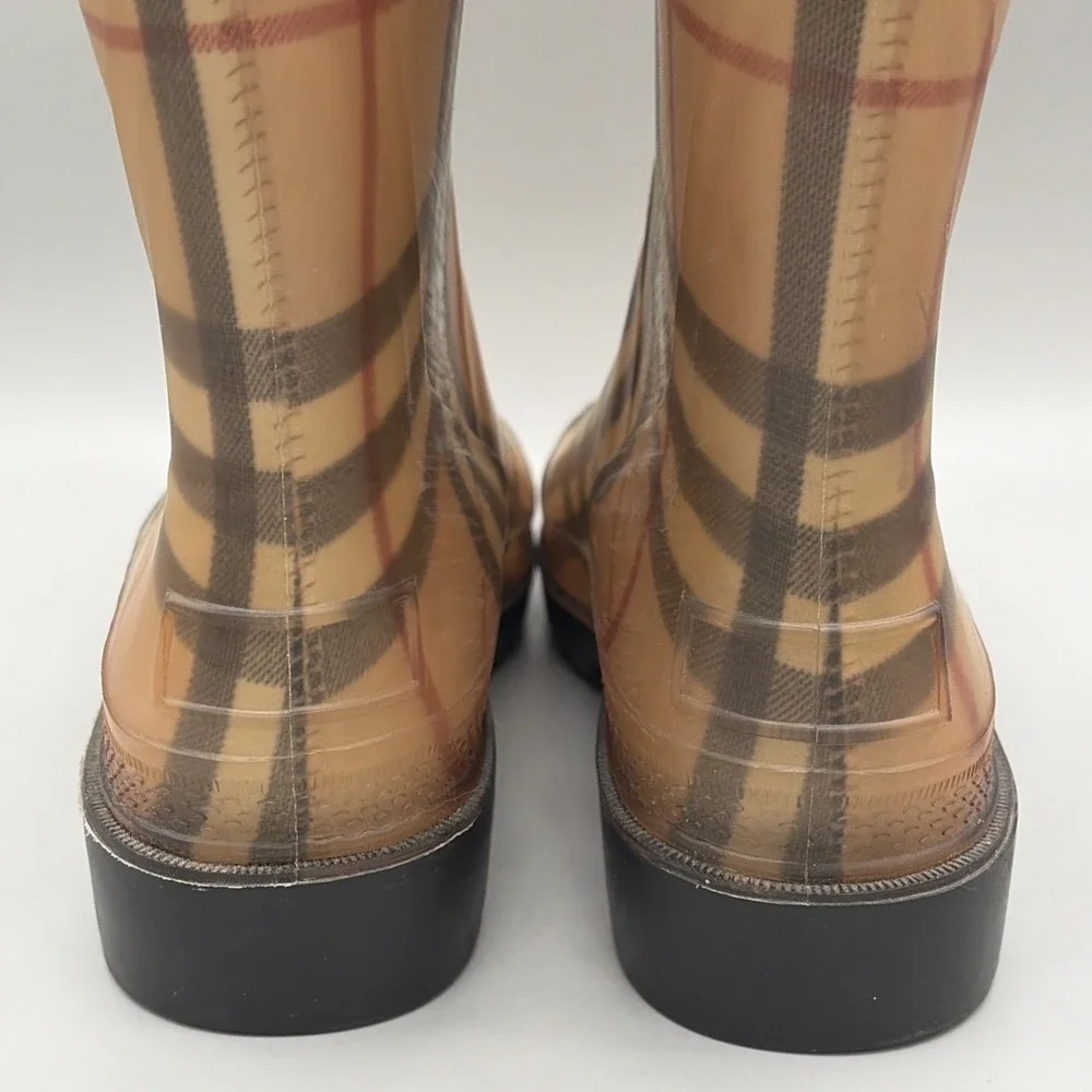 Burberry Rain Boots Womens US 6.5 EUR 40 nova check Plaid Tall wellington france